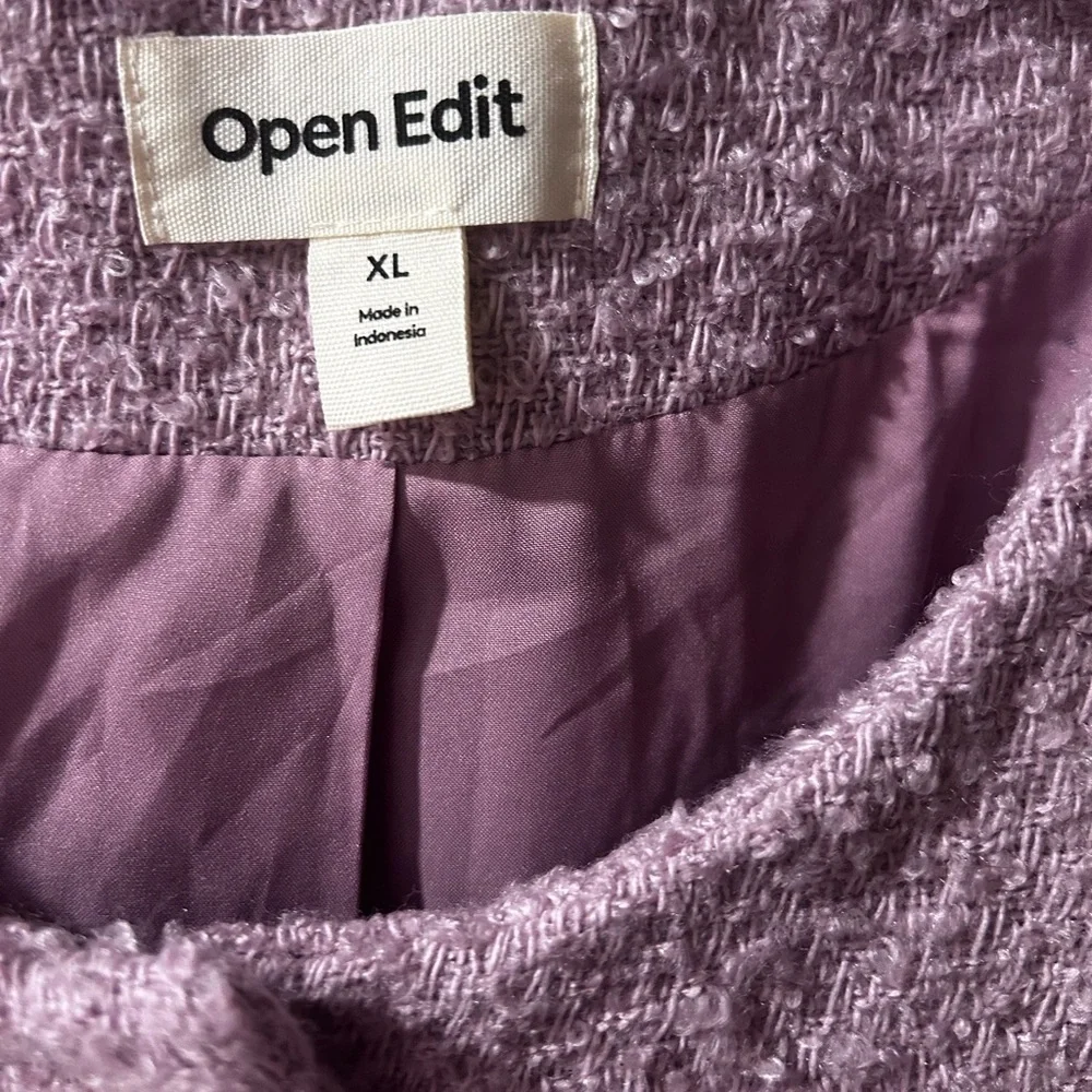 Open EditTweed Cropped Lavender Jacket - Picture 5 of 6